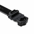 HellermannTyton 157-00402 Wide Strap Cable Tie with .25" Stud Mount, 15.7" Long, .5" Wide, PA66HIRHSUV, Black, 300/Bag