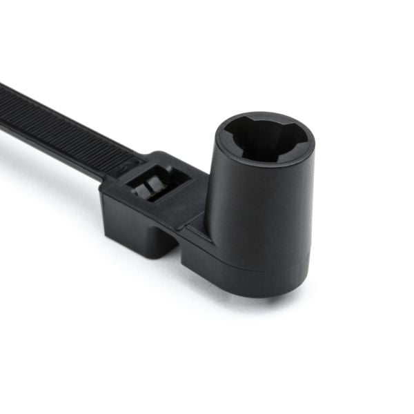 HellermannTyton T120RSM0HIRK2 Stud Mount Tie for .25", 120lb Tensile, 16.0" Long, PA66HIRHSUV, Black, 50/pkg