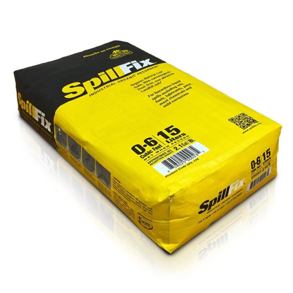 SpillFix 4 Gallon Granular Spill Absorbent Bag, Coconut Coir Oil & Liquid Cleanup, Non-Toxic Industrial Absorbent, 15L / 7 lb product image