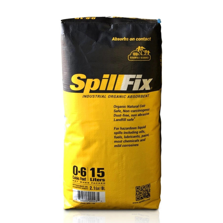 SpillFix 4 Gallon Granular Spill Absorbent Bag, Coconut Coir Oil & Liquid Cleanup, Non-Toxic Industrial Absorbent, 15L / 7 lb product image