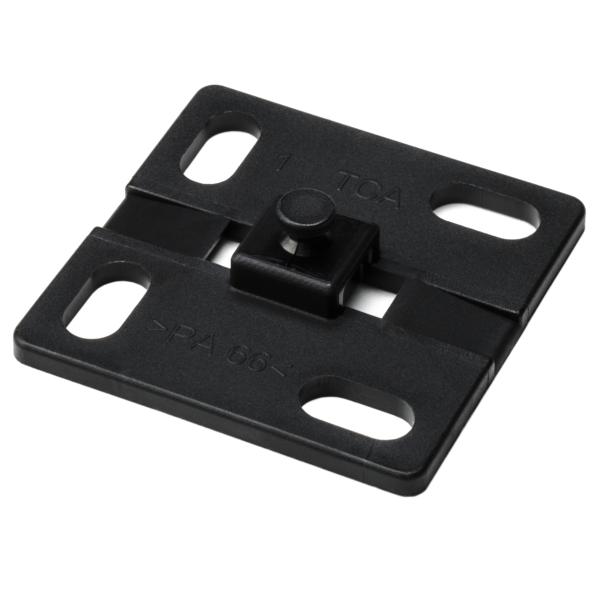 HellermannTyton 161-64014 Helawrap, Mounting Base without Adhesive, HWBASE, PA66HIRHS, Black, 50/pkg