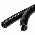 HellermannTyton 166-11808 HelaGuard Non-Metallic Conduit, Double Slit, Std Wt, 0.38" Dia, Nylon PA6, Black, 164 ft/Std. Reel