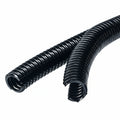 HellermannTyton 166-11810 HelaGuard Non-Metallic Conduit, Double Slit, Std Wt, 0.75" Dia, Nylon PA6, Black, 164 ft/Std. Reel