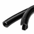 HellermannTyton 166-11812 HelaGuard Non-Metallic Conduit, Double Slit, Std Wt, 1.25" Dia, Nylon PA6, Black, 82 ft/Std. Reel