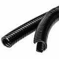 HellermannTyton 166-11813 HelaGuard Non-Metallic Conduit, Double Slit, Std Wt, 1.50" Dia, Nylon PA6, Black, 82 ft/Std. Reel