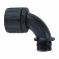 HellermannTyton 166-90102 HelaGuard Non-Metallic IP66 Fitting, 90-Elbow, NPT Thread, 1.50" Dia, PA66, Black, 2/pkg