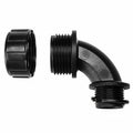 HellermannTyton 166-90124 HelaGuard Non-Metallic IP65 Fitting, 45-Elbow, NPT Thread, 0.38" Dia, PA66, Black, 10/pkg