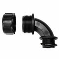 HellermannTyton 166-90128 HelaGuard Non-Metallic IP65 Fitting, 90-Elbow, NPT Thread, 0.38" Dia, PA66, Black, 10/pkg