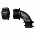 HellermannTyton 166-90129 HelaGuard Non-Metallic IP65 Fitting, 90-Elbow, NPT Thread, 0.50" Dia, PA66, Black, 10/pkg