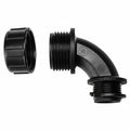 HellermannTyton 166-90130 HelaGuard Non-Metallic IP65 Fitting, 90-Elbow, NPT Thread, 0.75" Dia, PA66, Black, 10/pkg