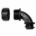 HellermannTyton 166-90131 HelaGuard Non-Metallic IP65 Fitting, 90-Elbow, NPT Thread, 1.00" Dia, PA66, Black, 10/pkg