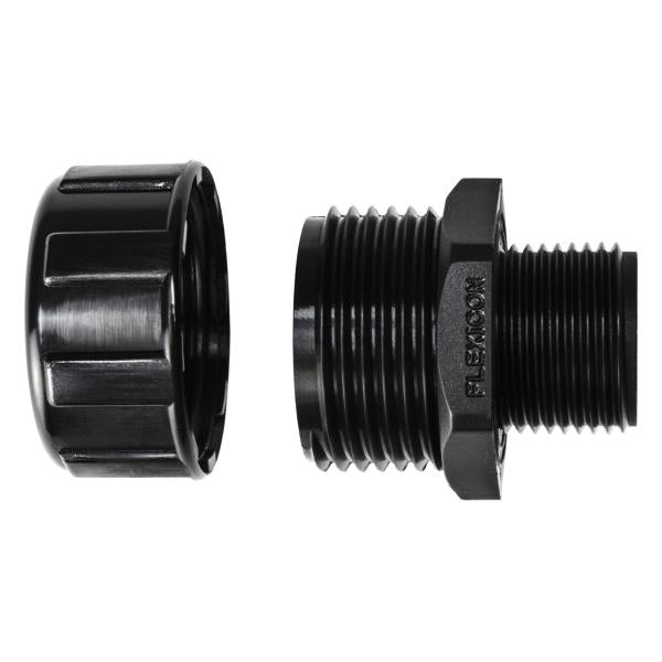 HelermannTyton 166-90134 HelaGuard Non-Metallic IP65 Fitting, Straight, NPT Thread, 0.50" Dia, PA66, Black, 10/pkg