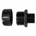 HellermannTyton 166-90135 HelaGuard Non-Metallic IP65 Fitting, Straight, NPT Thread, 0.75" Dia, PA66, Black, 10/pkg