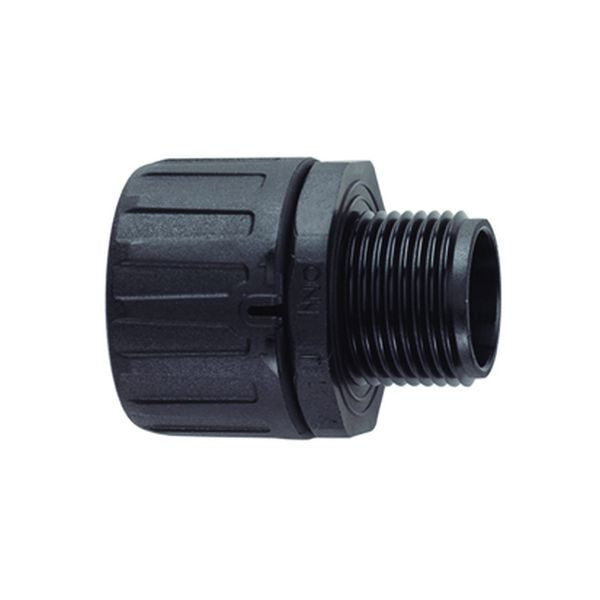 HellermannTyton 166-90308 HelaGuard Non-Metallic IP66 Fitting, Straight, 2" NPT Thread, 2" Dia., PA66, Black, 1/pkg