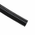 HellermannTyton 169-60021 Convoluted Tubing, Slit, 1" Dia, PA6, Black with Gray Stripe, 50ft/box