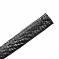HellermannTyton 170-03001 Braided Sleeving, Expandable, .5" Dia, PET, Black, 100 ft/reel