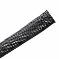 HellermannTyton 170-03042 Braided Sleeving, Expandable, .5" Dia, PET, Black, 500 ft/bulk reel