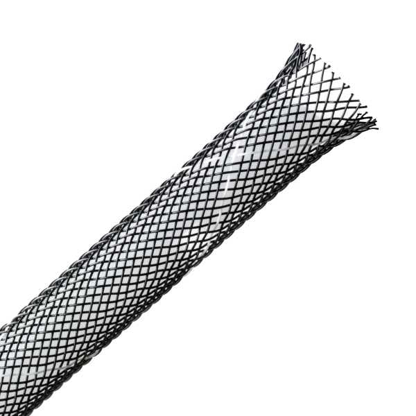 HellermannTyton 170-03006 Braided Sleeving, Expandable, Flame Retardant, .25" Dia, PET, Black, 200 ft/reel