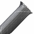 HellermannTyton 170-03008 Braided Sleeving, Expandable, Flame Retardant, .75" Dia, PET, Black, 75 ft/reel