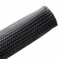 HellermannTyton 170-03093 Braided Sleeving, Expandable, Flame Retardant, 1" Dia, PET, Black, 250 ft/bulk reel