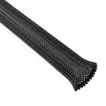 HellermannTyton 170-03012 Braided Sleeving, Expandable, Fray Resistant, .5" Dia, PET, Black, 100 ft/reel