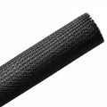 HellermannTyton 170-03015 Braided Sleeving, Expandable, Fray Resistant, 1.25" Dia, PET, Black, 50 ft/reel 