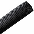 HellermannTyton 170-03016 Braided Sleeving, Expandable, Fray Resistant, 1.5" Dia, PET, Black, 50 ft/reel