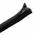 HellermannTyton 170-03024 Braided Sleeving, Split Wrap, .5" Dia, PET, Black, 75 ft/reel