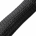 HellermannTyton 170-03029 Braided Sleeving, Expandable, 1" Dia, PA66 Monofilament, Black, 50 ft/reel