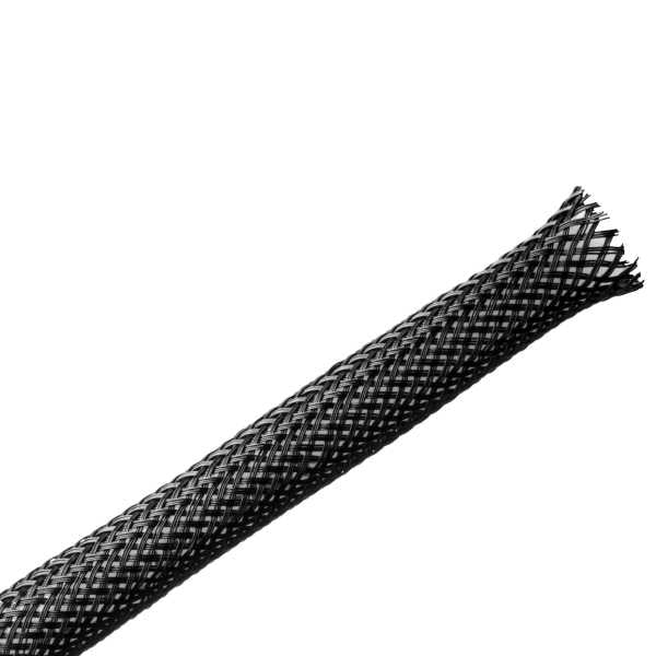 HellermannTyton 170-03035 Braided Sleeving, Expandable, Fray Resistant, .25" Dia, PET, Black, 100 ft/reel  