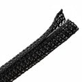 HellermannTyton 170-03138 Braided Sleeving, Split Wrap, 1.5" Dia, PET, Black, 200 ft/bulk reel