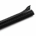 HellermannTyton 170-03130 Braided Sleeving, Split Wrap, 1.5" Dia, PET, Black, 75 ft/bulk reel