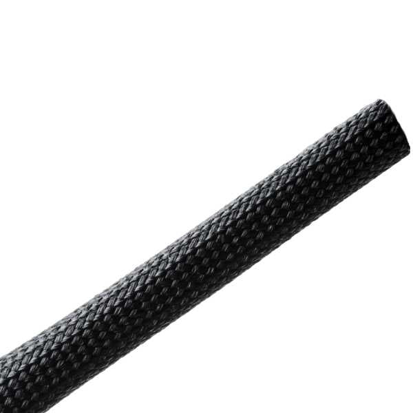 HellermannTyton 170-03059 Braided Sleeving, Resin Coated Fiberglass, .5" Dia, GF, Black, 50 ft/reel