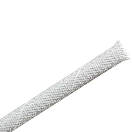 HellermannTyton 170-03071 Braided Sleeving, Expandable, Flame Retardant, .125" Dia, PET, Gray, 225 ft/reel