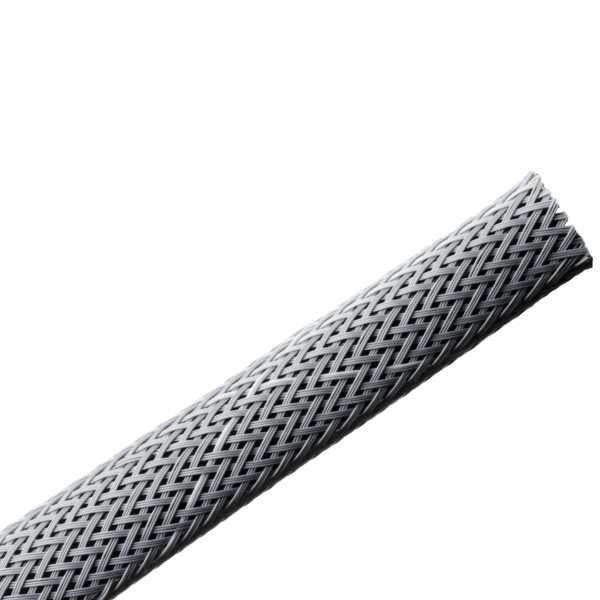 HellermannTyton 170-03072 Braided Sleeving, Expandable, Flame Retardant, .25" Dia, PET, Gray, 200 ft/reel