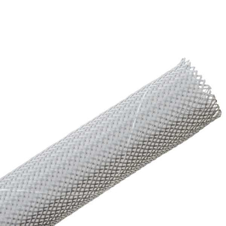 HellermannTyton 170-03073 Braided Sleeving, Expandable, Flame Retardant, .5" Dia, PET, Gray, 100 ft/reel