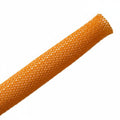 HellermannTyton 170-03077 Braided Sleeving, Expandable, .5" Dia, PET, Orange, 500 ft/bulk reel