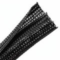 HellermannTyton 170-03125 Braided Sleeving, Split Wrap, .25" Dia, PET, Black, 200 ft/bulk reel