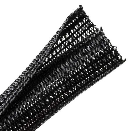 HellermannTyton 170-03125 Braided Sleeving, Split Wrap, .25" Dia, PET, Black, 200 ft/bulk reel