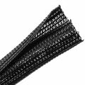 HellermannTyton 170-03135 Braided Sleeving, Split Wrap, .75" Dia, PET, Black, 500 ft/bulk reel