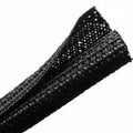 HellermannTyton 170-03142 Braided Sleeving, Split Wrap, Flame Retardant, .5" Dia, PET, Black, 150 ft/bulk reel