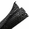 HellermannTyton 170-03146 Braided Sleeving, Split Wrap, Flame Retardant, 1.5" Dia, PET, Black, 75 ft/bulk reel