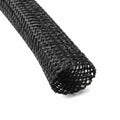 HellermannTyton 170-03150 Braided Sleeving, Hook & Loop, 1.25" Dia, PET, Black, 100 ft/bulk reel