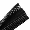HellermannTyton 170-03151 Braided Sleeving, Hook & Loop, 2.0" Dia, PET, Black, 100 ft/bulk reel