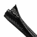 HellermannTyton 170-03153 Braided Sleeving, Hook & Loop, Flame Retardant, .5" Dia, PET, Black, 100 ft/bulk reel