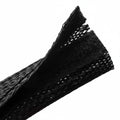 HellermannTyton 170-03155 Braided Sleeving, Hook & Loop, Flame Retardant, 1.25" Dia, PET, Black, 100 ft/bulk reel