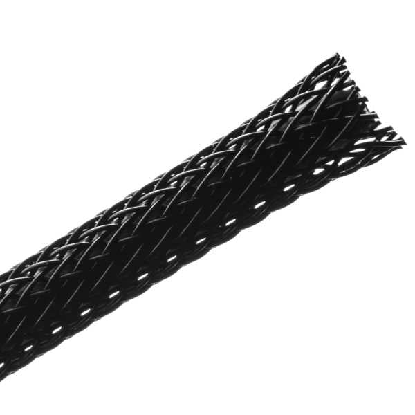 HellermannTyton 170-03177 Braided Sleeving, Expandable, .125" Dia, PET, Black, 225 ft/reel