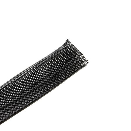 HellermannTyton 170-03178 Braided Sleeving, Expandable, 2" Dia, PET, Black, 200 ft/bulk reel