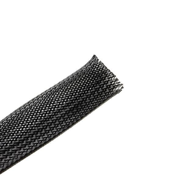 HellermannTyton 170-03178 Braided Sleeving, Expandable, 2" Dia, PET, Black, 200 ft/bulk reel