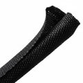 HellermannTyton 170-03182 Braided Sleeving, Split Wrap, .5" Dia, PET, Black, 300 ft/bulk reel